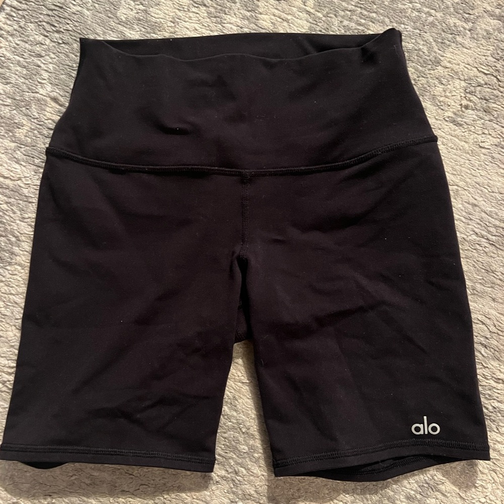 Alo yoga black high waisted bike shorts
